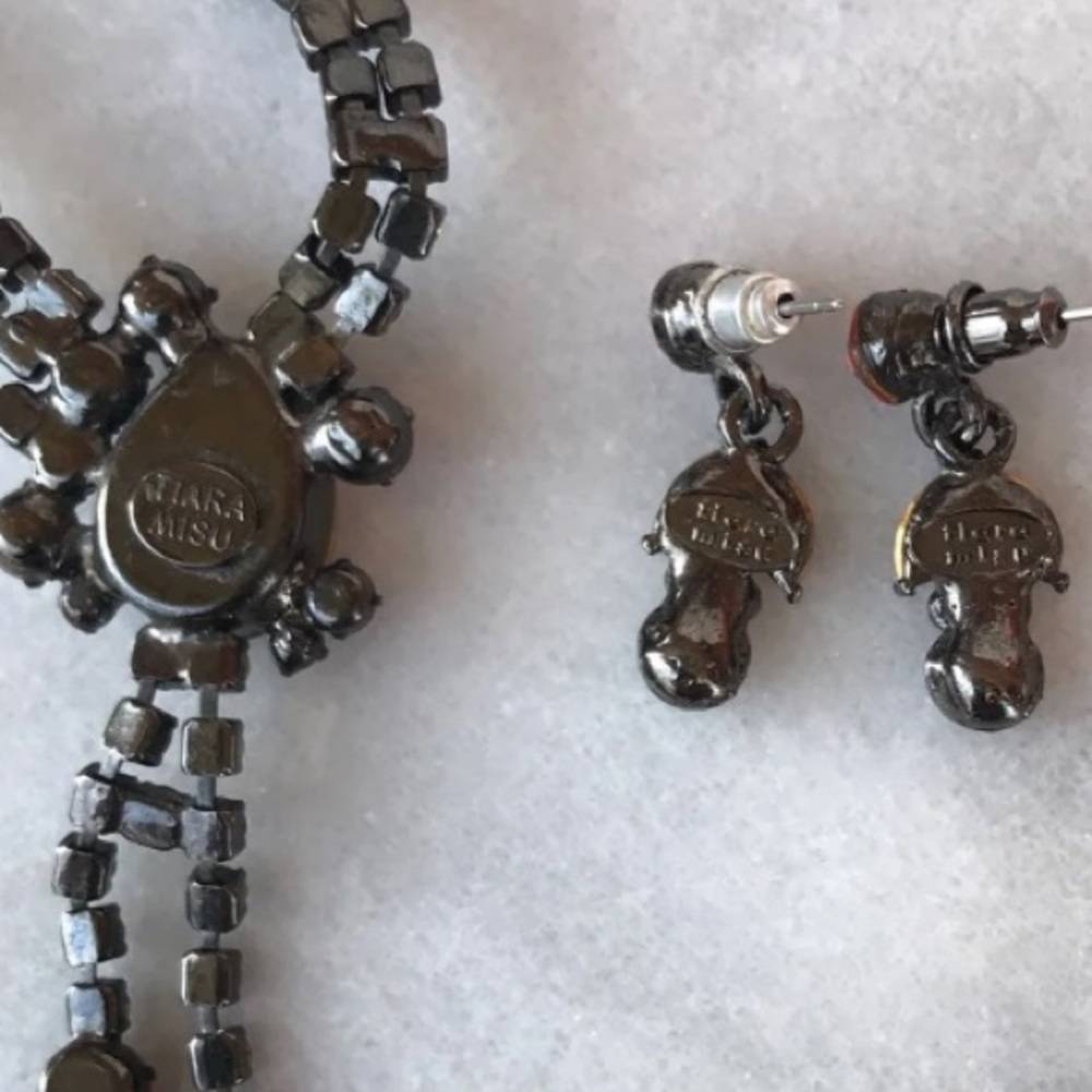 Vintage Tiara Misu Signed Rhinestone Set - Picture 9 of 9